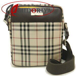 Burberry Nova Check Nylon Leather Shoulder Bag Beige Tan Brown